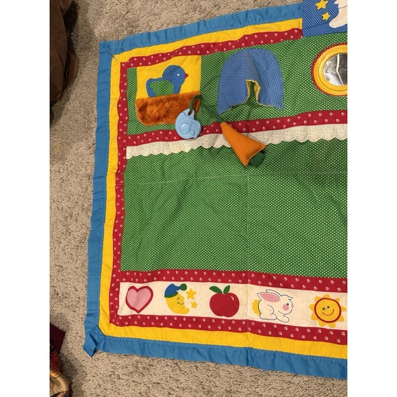 VTG 1985 Playskool Baby Fold N Go Play Mat Activity Quilt Blanket Tummy Time - Picture 3 of 6